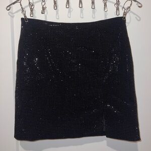 Black sparkly mini skirt
